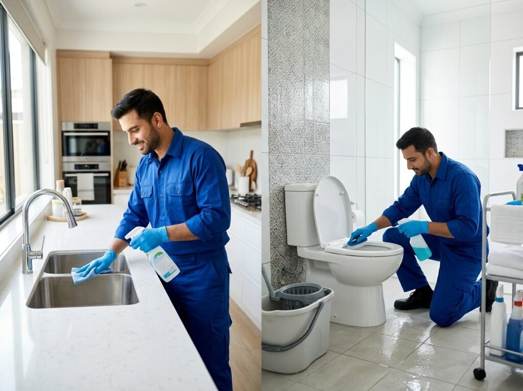 male cleaner cleaning kitchen ba… 202607312108